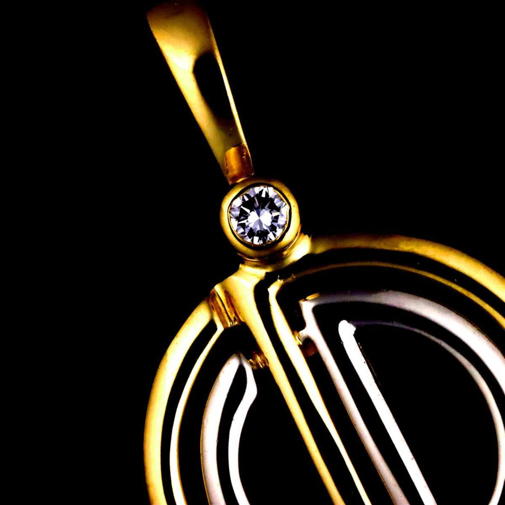 Christian Dior Diamond Pendant Top, 18K Yellow Gold (YG WG), 750 White Gold — Like New