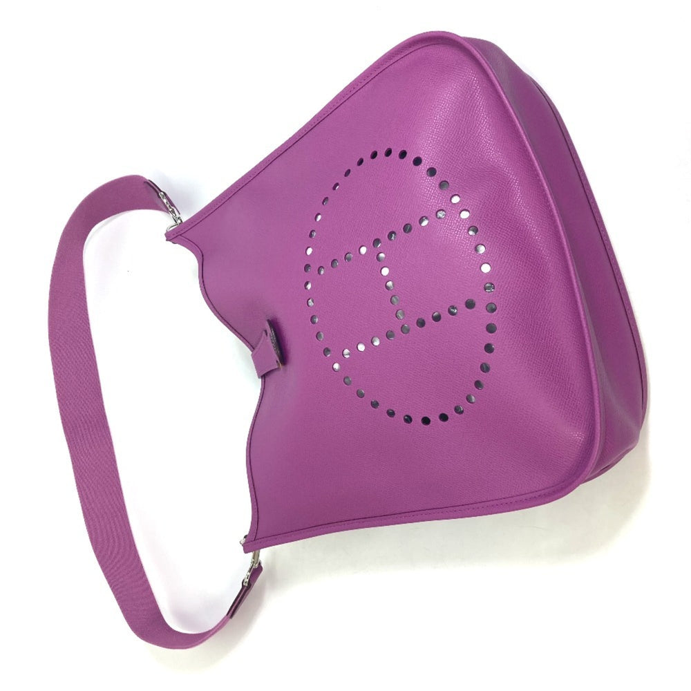 HERMES H logo punched Evelyn II GM shoulder bag, Epson, women's, cyclamen, purple, like new — Like New