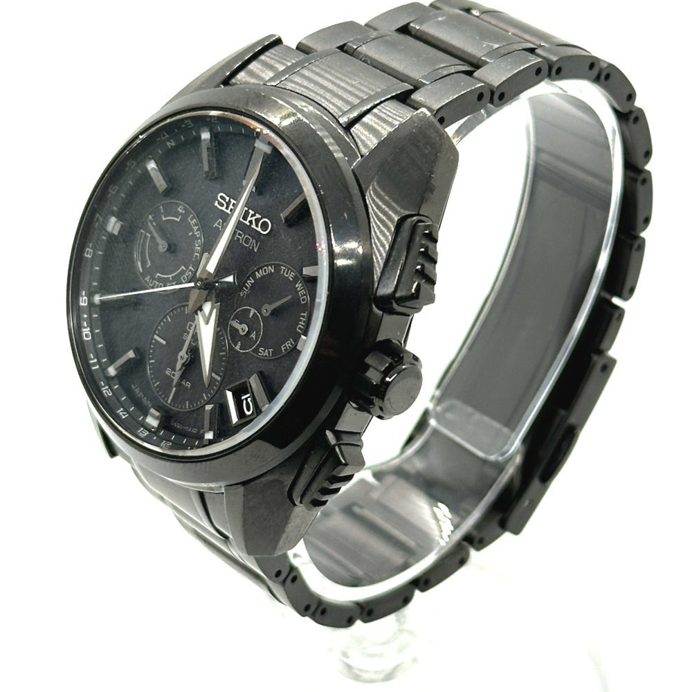 Seiko SBXC069/5X53-0AV0 Astron Global Line Day Date GPS Solar Radio-Controlled Wristwatch Titanium Men's Black — Good