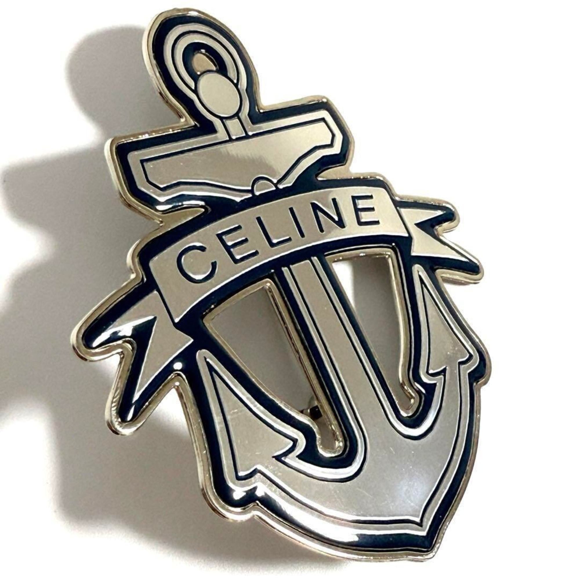 Celine Men's Women's Brooch Badge Anchor Marine Blue — Like New