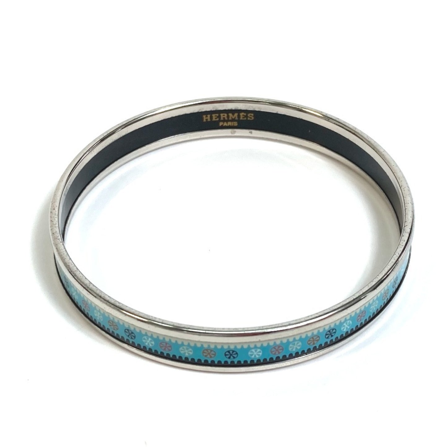 HERMES Enamel PM Bangle, Women's, Light Blue