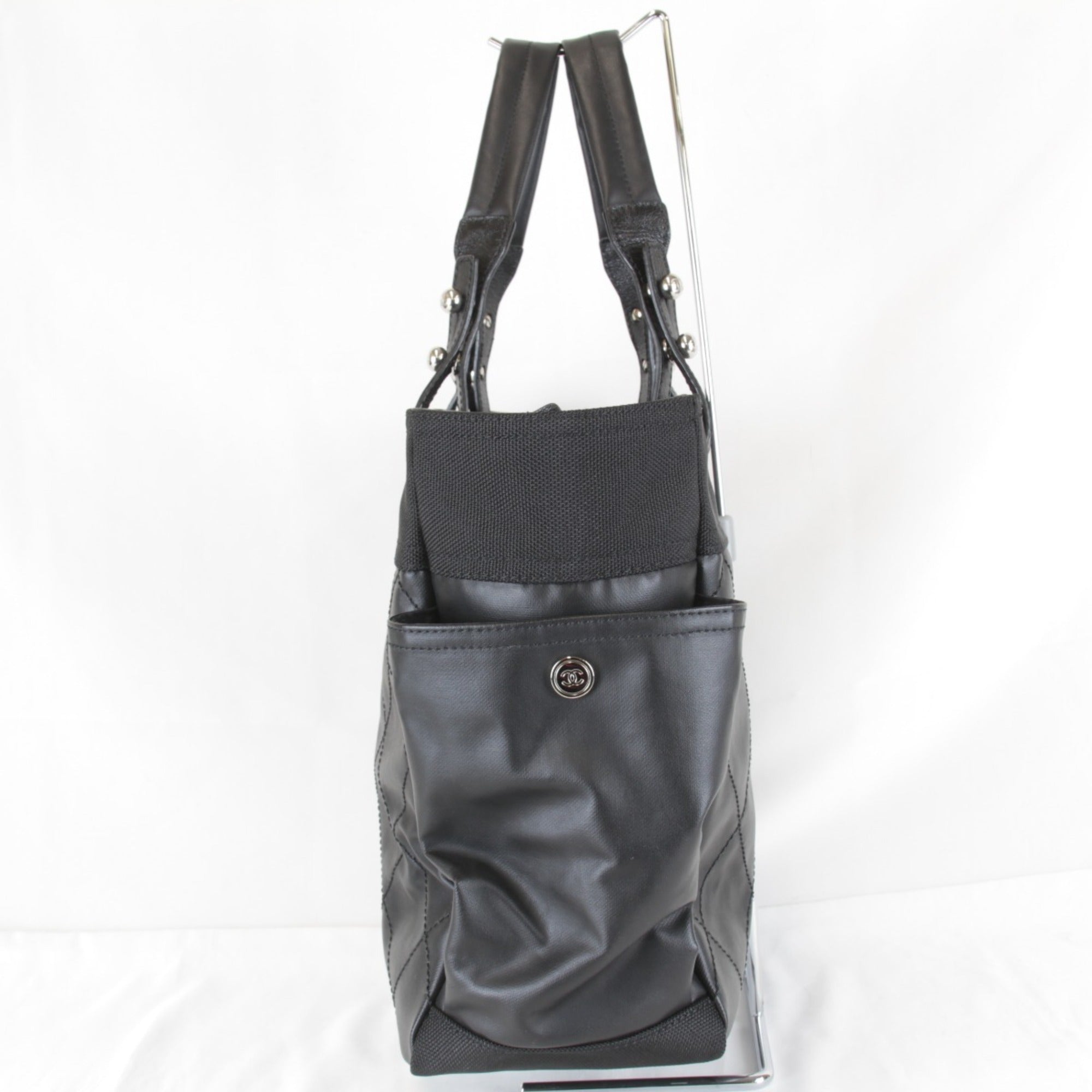 CHANEL A34210 Tote Bag, Canvas, Black, Women's — Like New