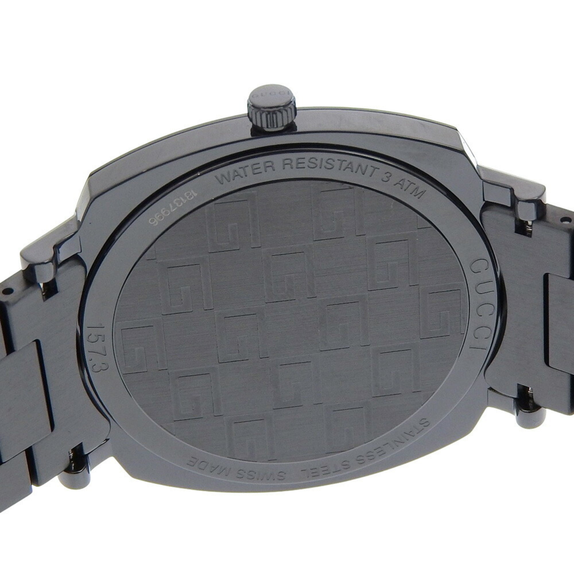 Gucci Grip Watch, 157.3 Stainless Steel, Black Quartz Movement, Analog Display, Dial, Men's — Like New