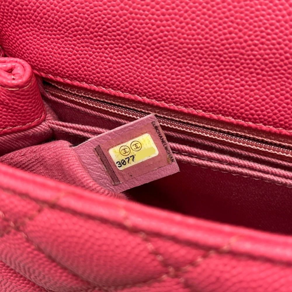 CHANEL AS2215 Coco Handle XXS/Coco 19 2-Way Handbag, Caviar Skin, Coral Pink, Like New — Like New