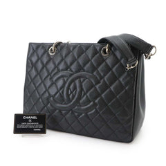 Chanel Matelasse Grand Chain Tote Handbag GST Caviar Leather Black A50995 — Like New
