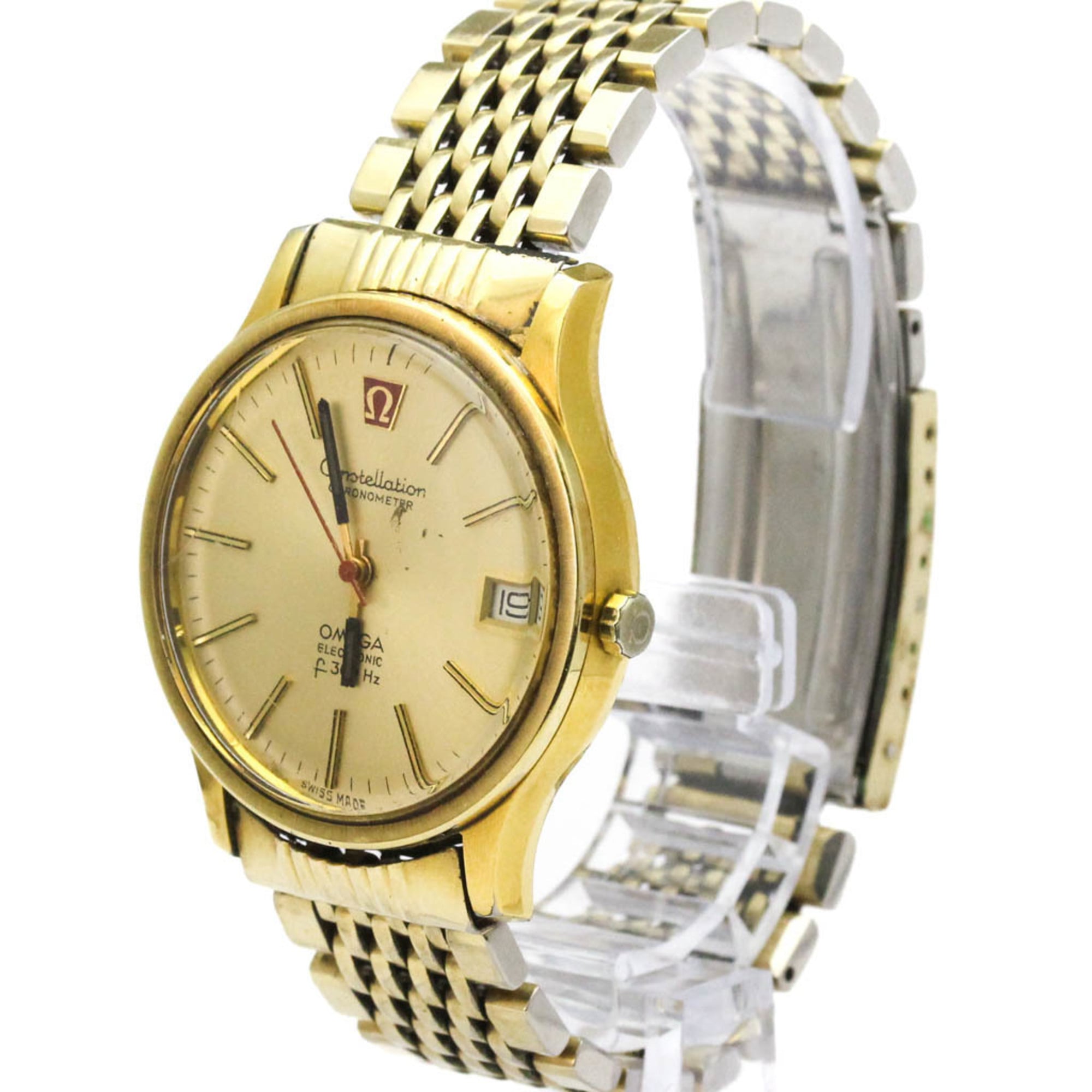 OMEGA Constellation Electronic f300Hz Gold Plated Quartz Watch 198.0003 — Good