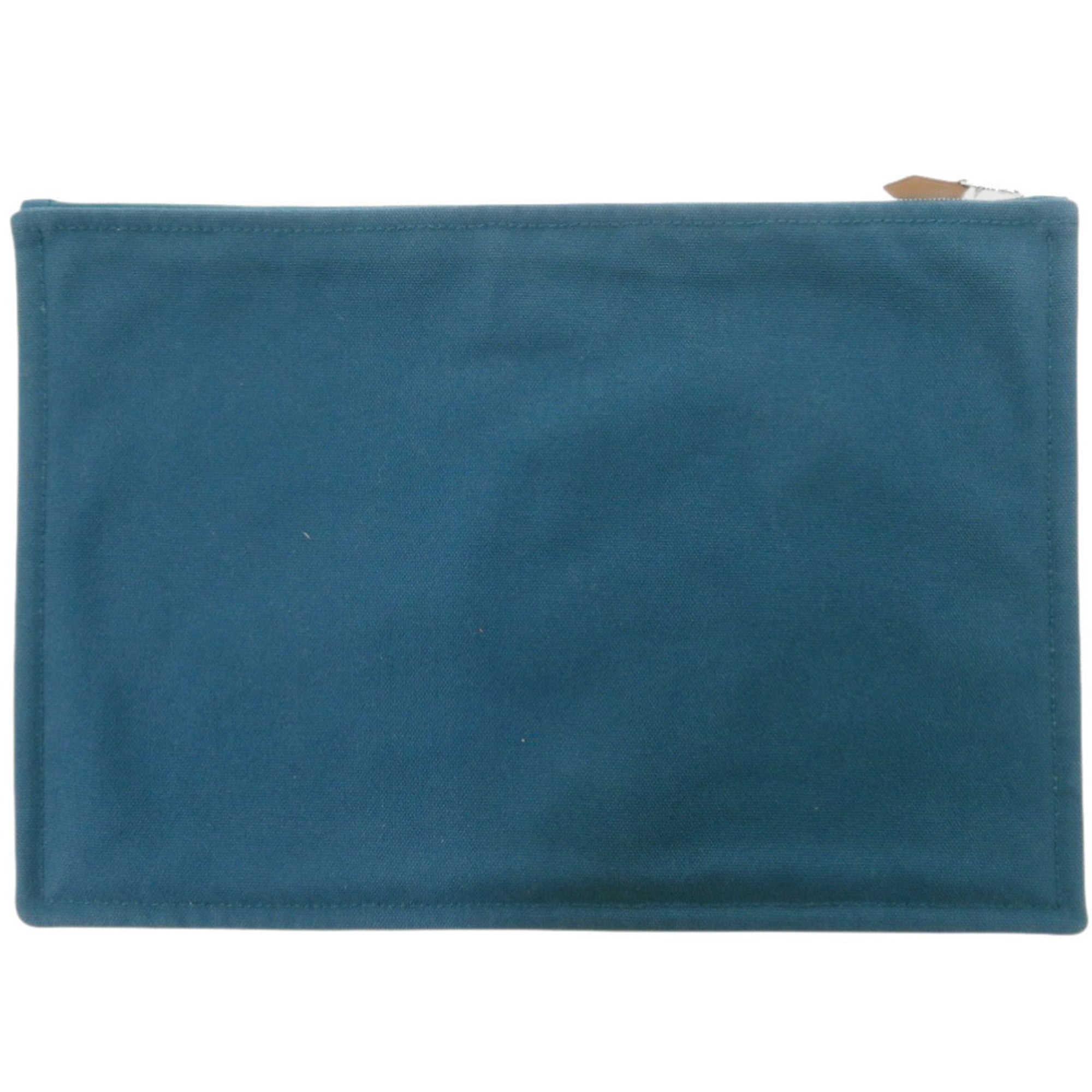 Like new Hermès Petit Duc Flat Pouch GM Cotton Blue 1233HERMES — Like New