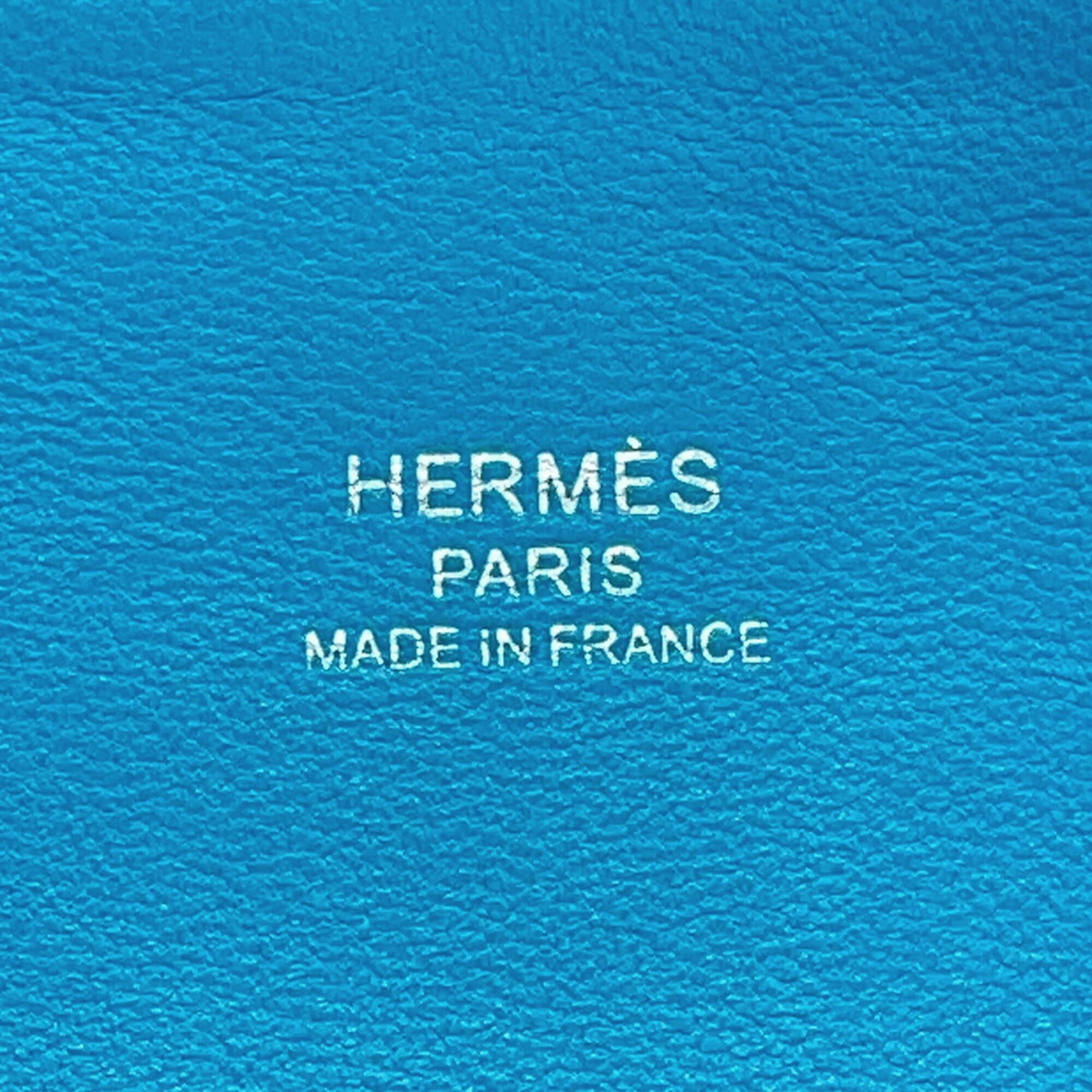 Hermes Bolide 1923 Mini Blue Zanzibar Evercolor W stamp HERMES 2-way shoulder bag handbag women's — Like New