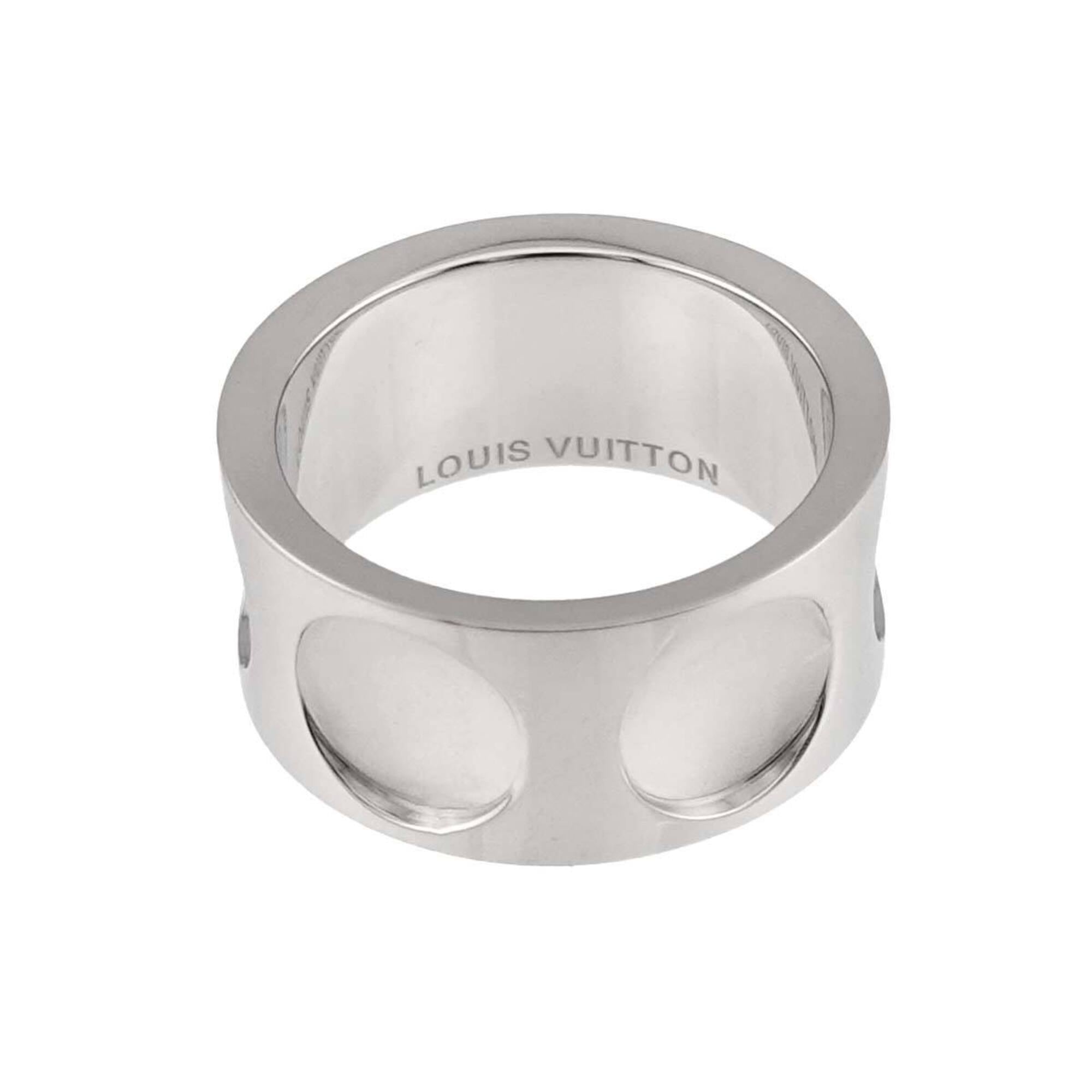 Louis Vuitton Petit Bague Empreinte Ring #53, 18K WG (White Gold 750) — Like New