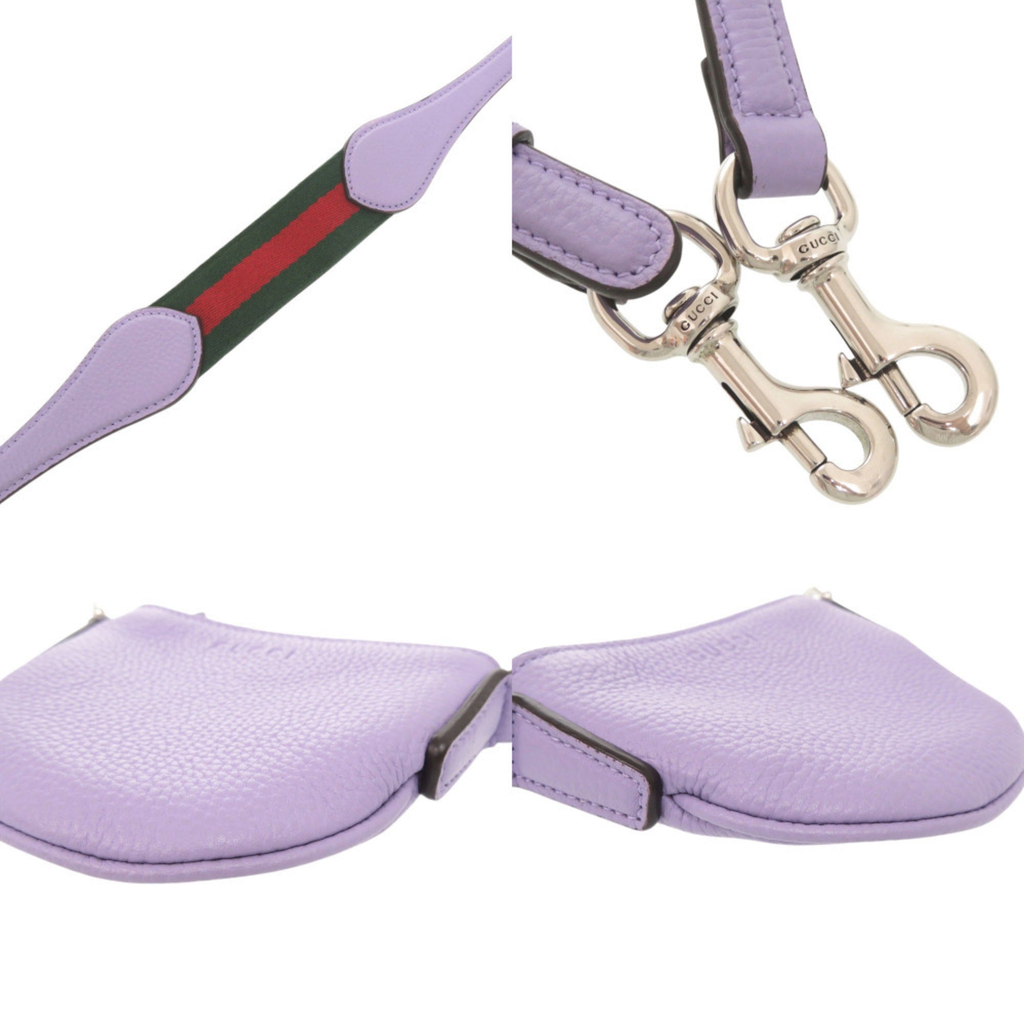 Unused Gucci logo 821831 leather purple micro mini shoulder bag 1478GUCCI — New - Store Return