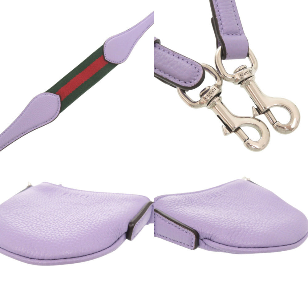 Unused Gucci logo 821831 leather purple micro mini shoulder bag 1478GUCCI — New - Store Return