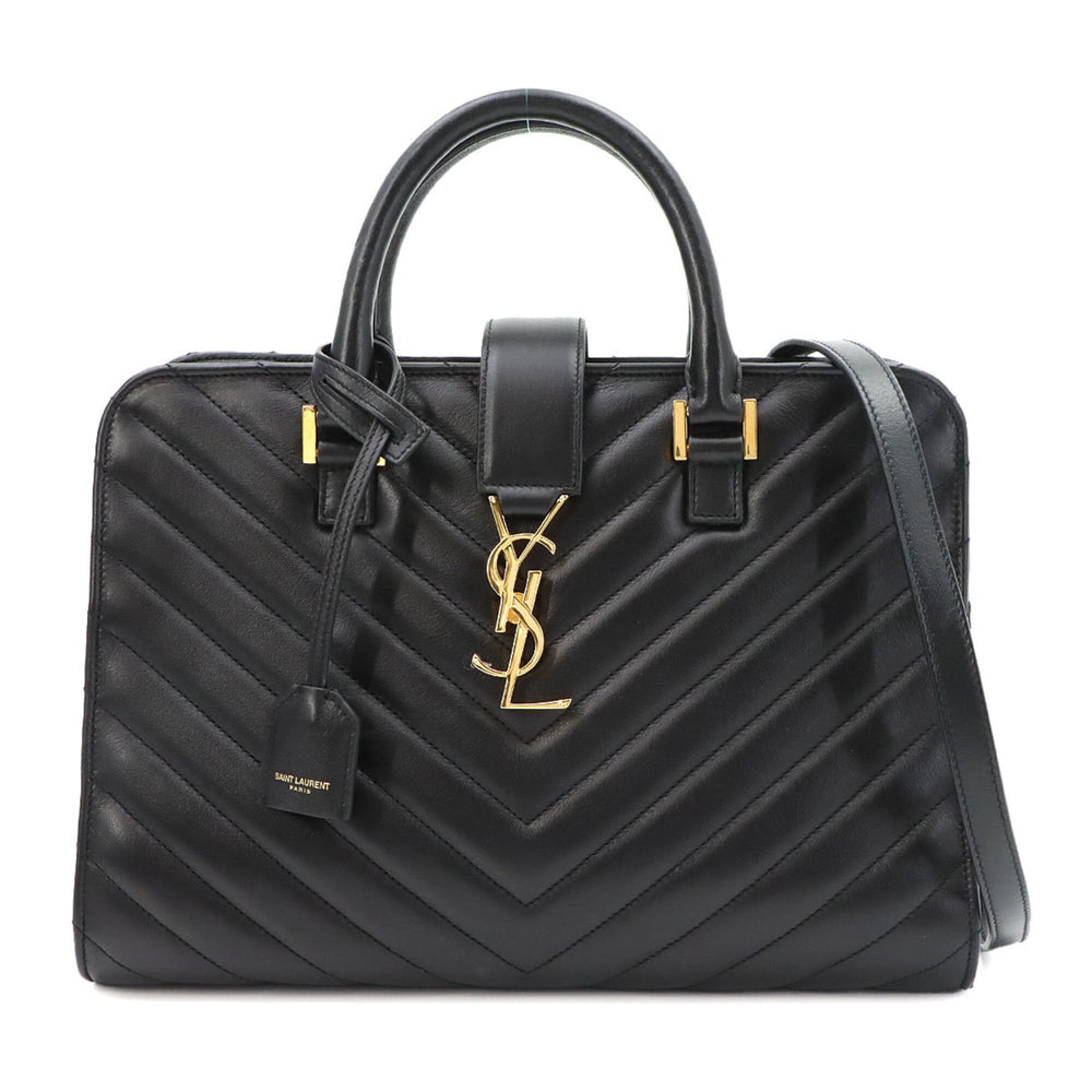 Saint Laurent Cabas 2-way Hand/Shoulder Handbag, Leather, Black, 357397 — Like New