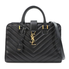 Saint Laurent Cabas 2-way Hand/Shoulder Handbag, Leather, Black, 357397 — Like New