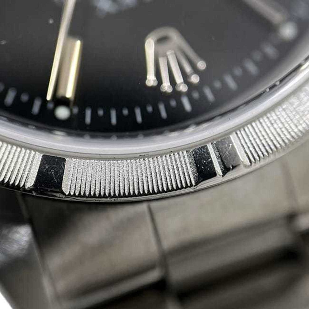 Rolex Air-King Black Silver 14010 Watch - Overhauled, Polished, Stainless Steel, Automatic, P-series, Men's, Dial — Very Good