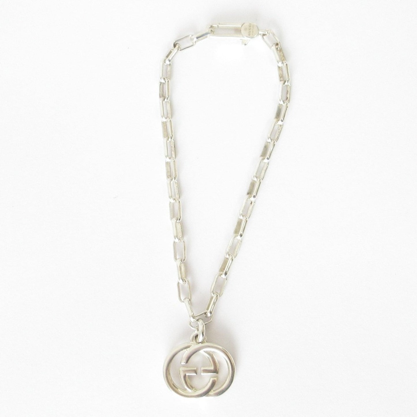 GUCCI GG Interlocking Chain Bracelet in SV925, Size 19cm, Silver, Women's