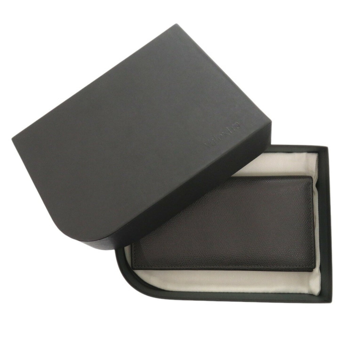 Valextra Black Leather Long Wallet 0594Valextra