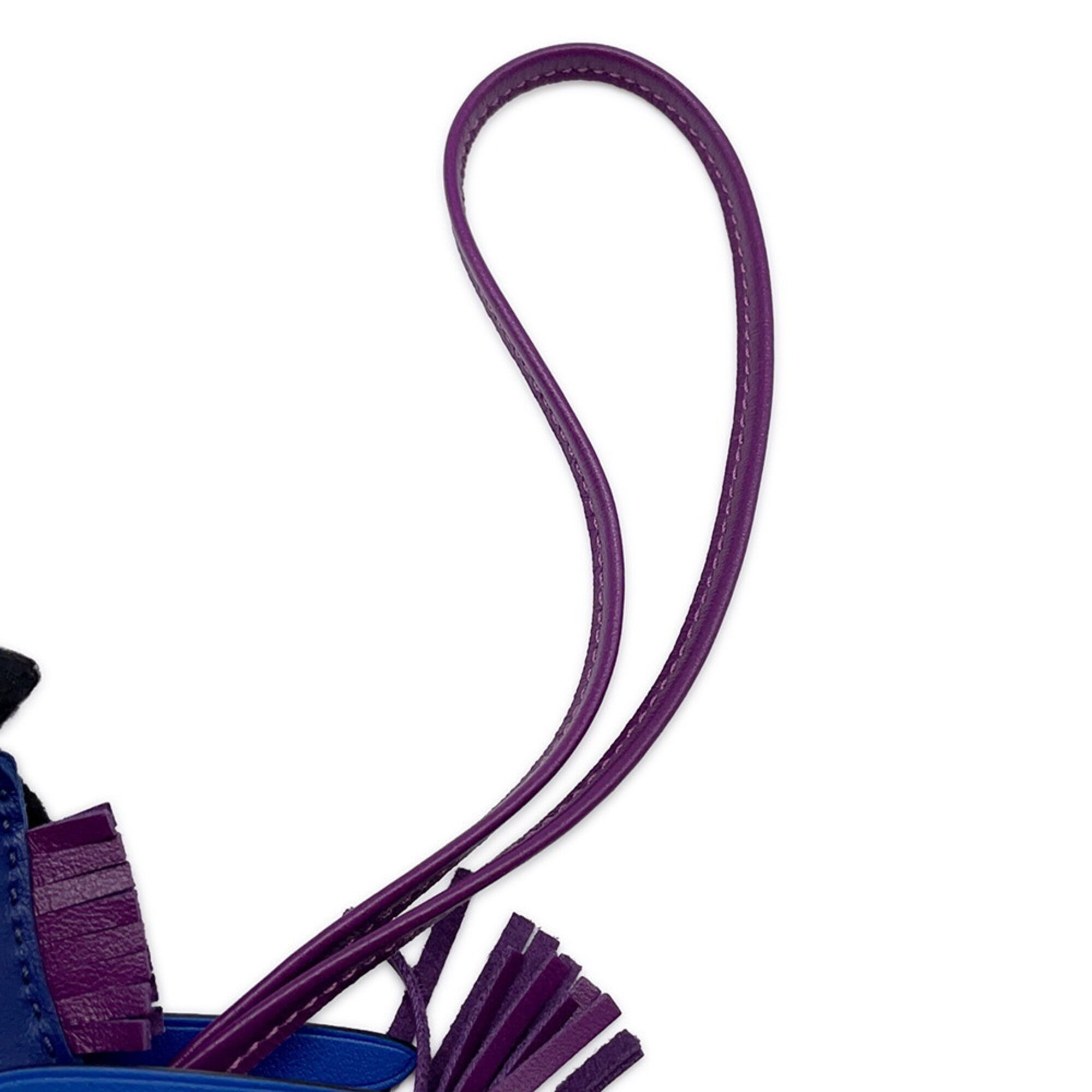 Hermes accessory bag charm Rodeo PM Pegasus Blue Saphir Violet France Lambskin Z stamp women's HERMES — Like New