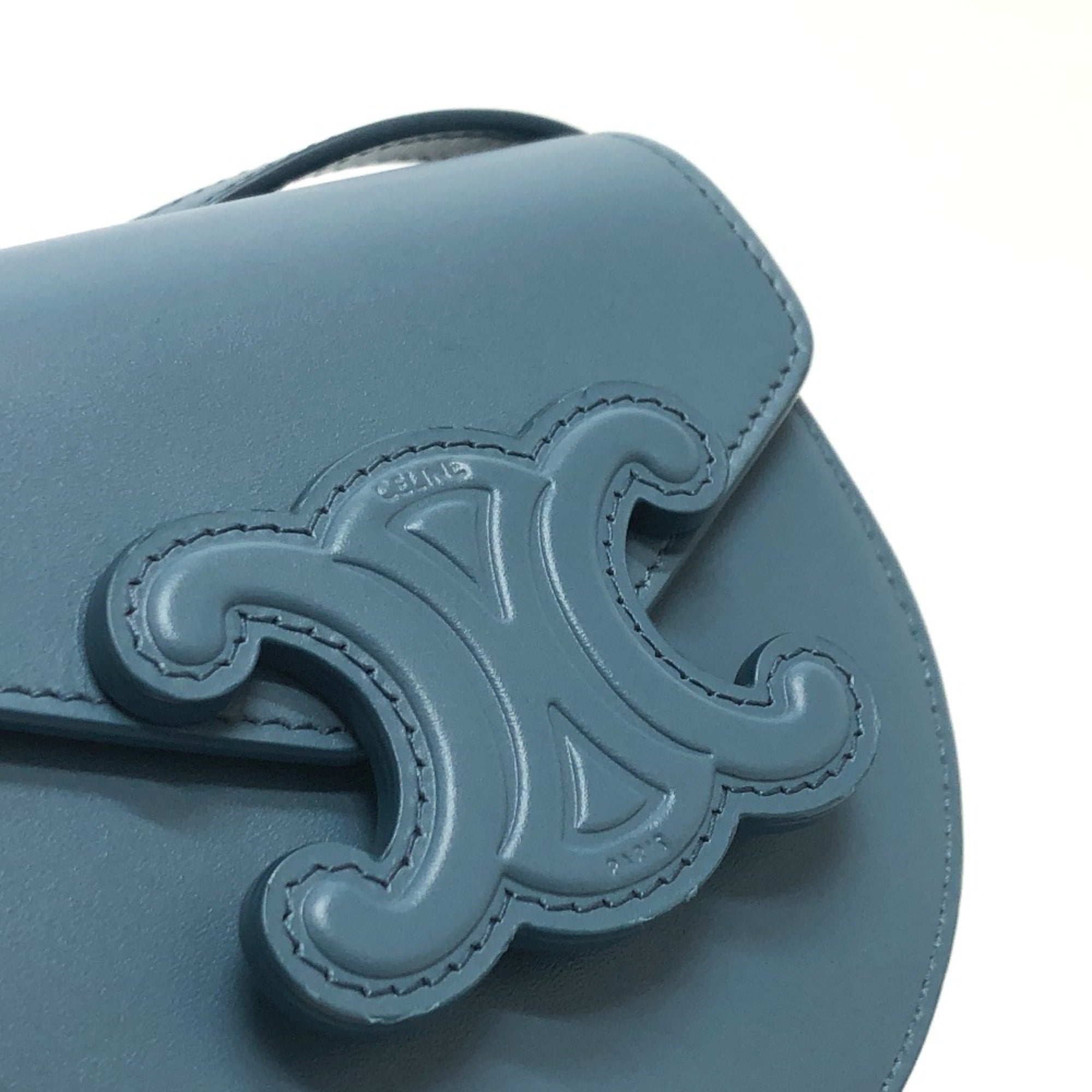 CELINE Triomphe Shoulder Bag blue — Like New