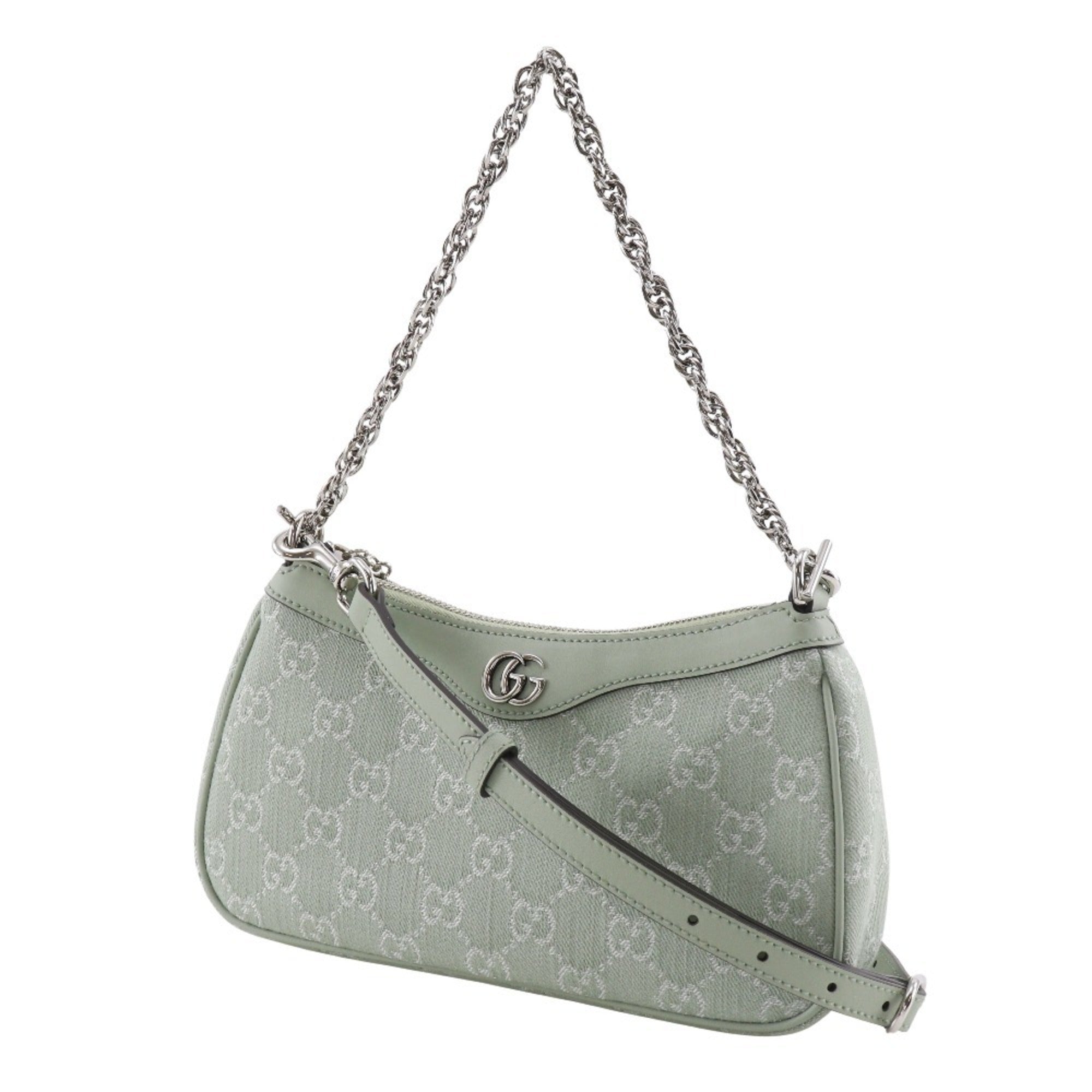 Gucci Off Deer 3-Way Shoulder Bag 784753, GG Canvas, Pale Green, Zipper, Women's — Like New