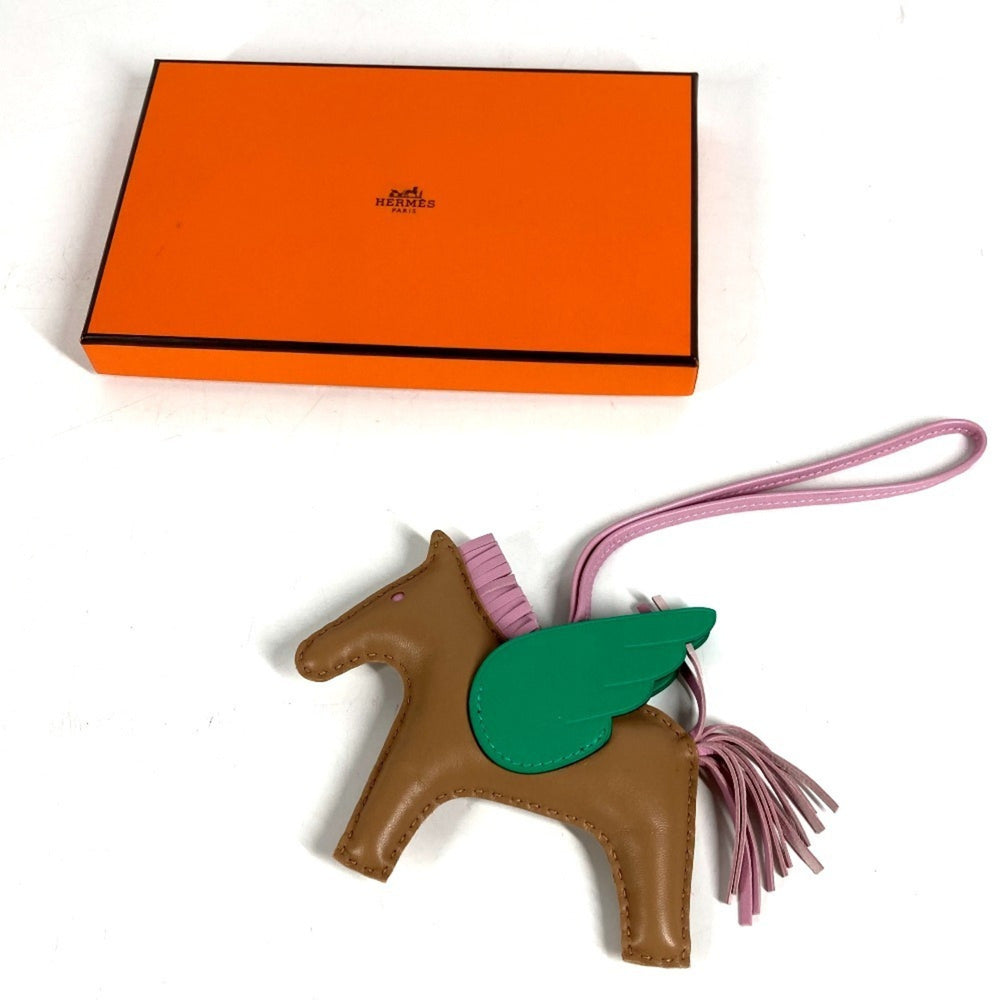 HERMES Hermes Horse Keychain Cheval Rodeo Pegasus MM Accessory Bag Charm Agneau Milo Men's Women's Green Like New — Like New