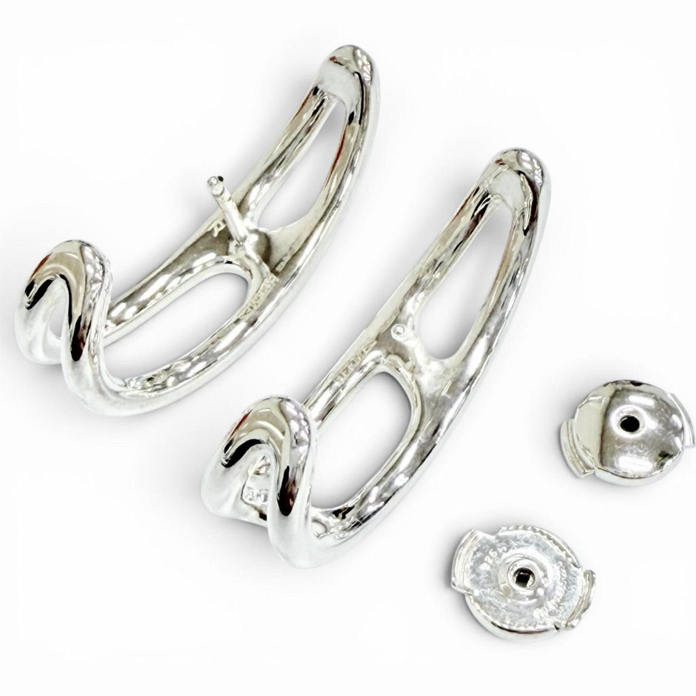 HERMES Chaine d'Ancre Punk Earrings, Pair, 925 Sterling Silver, Made in France, Weight 10.27g, Women's, Comes with Box, Highly Recommended! — Like New
