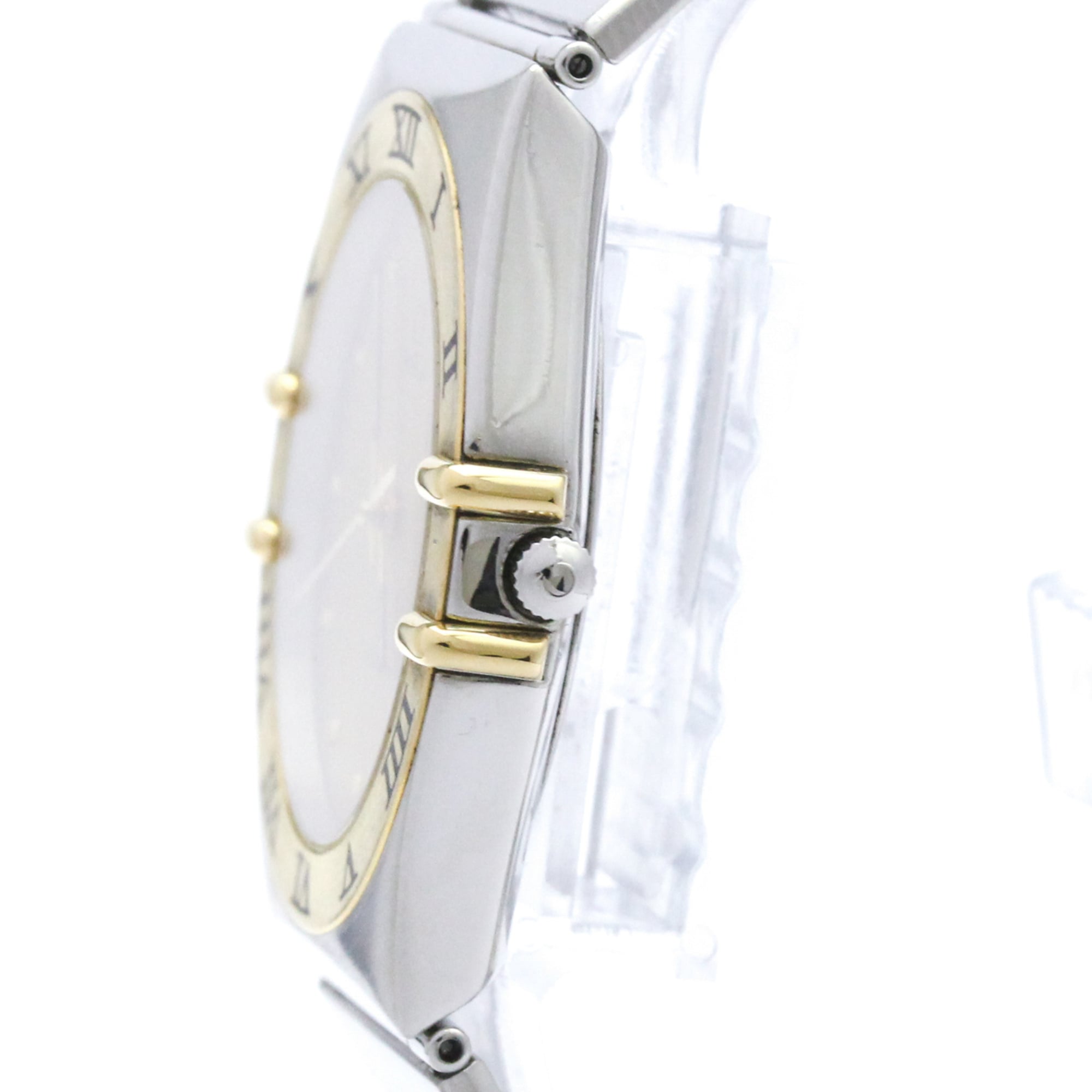 OMEGA Constellation 18K Gold Steel Quartz Mens Watch 396.1080 Polished — Very Good