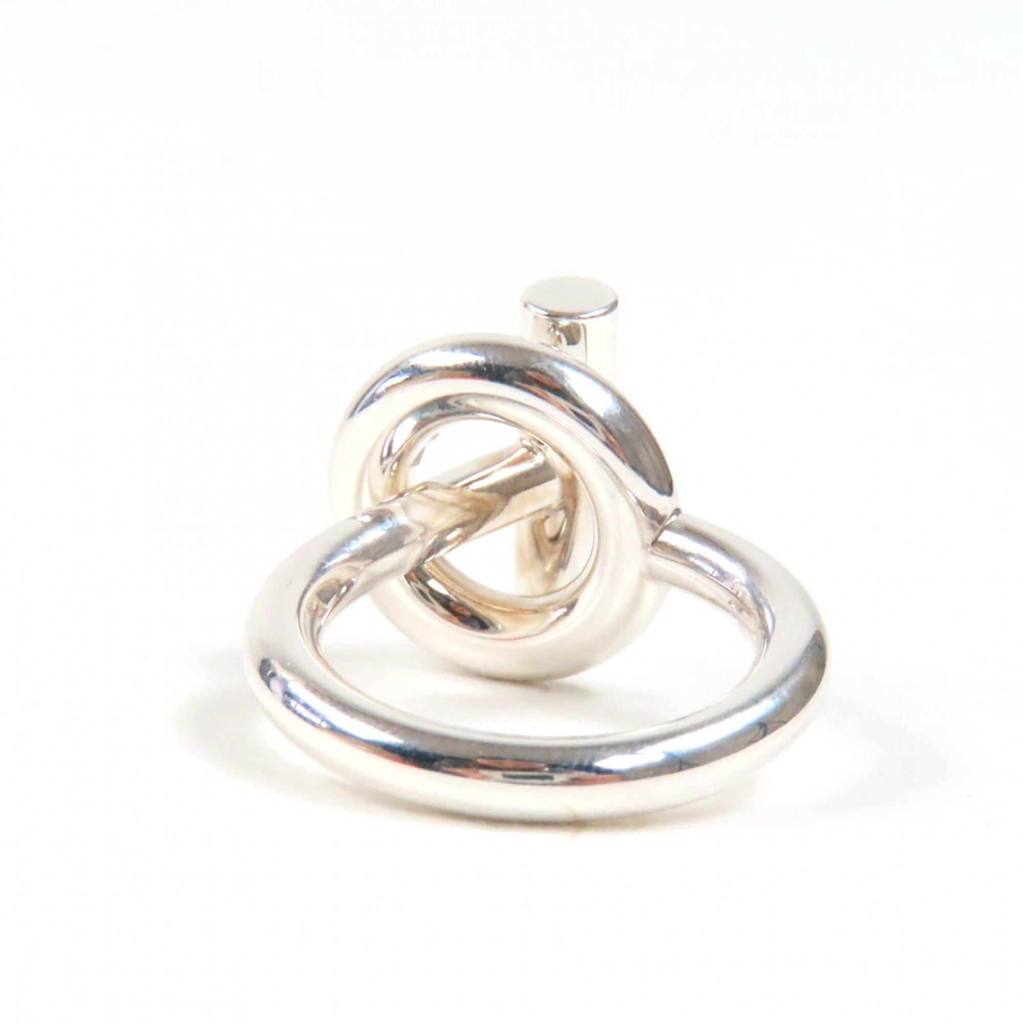 HERMES Echappé MM AG925 Ring (22BD167184), 2022 model, Silver, Size 51 (Japanese size equivalent), with box, Made in Italy, Weight: 9.9g, Women's — Like New