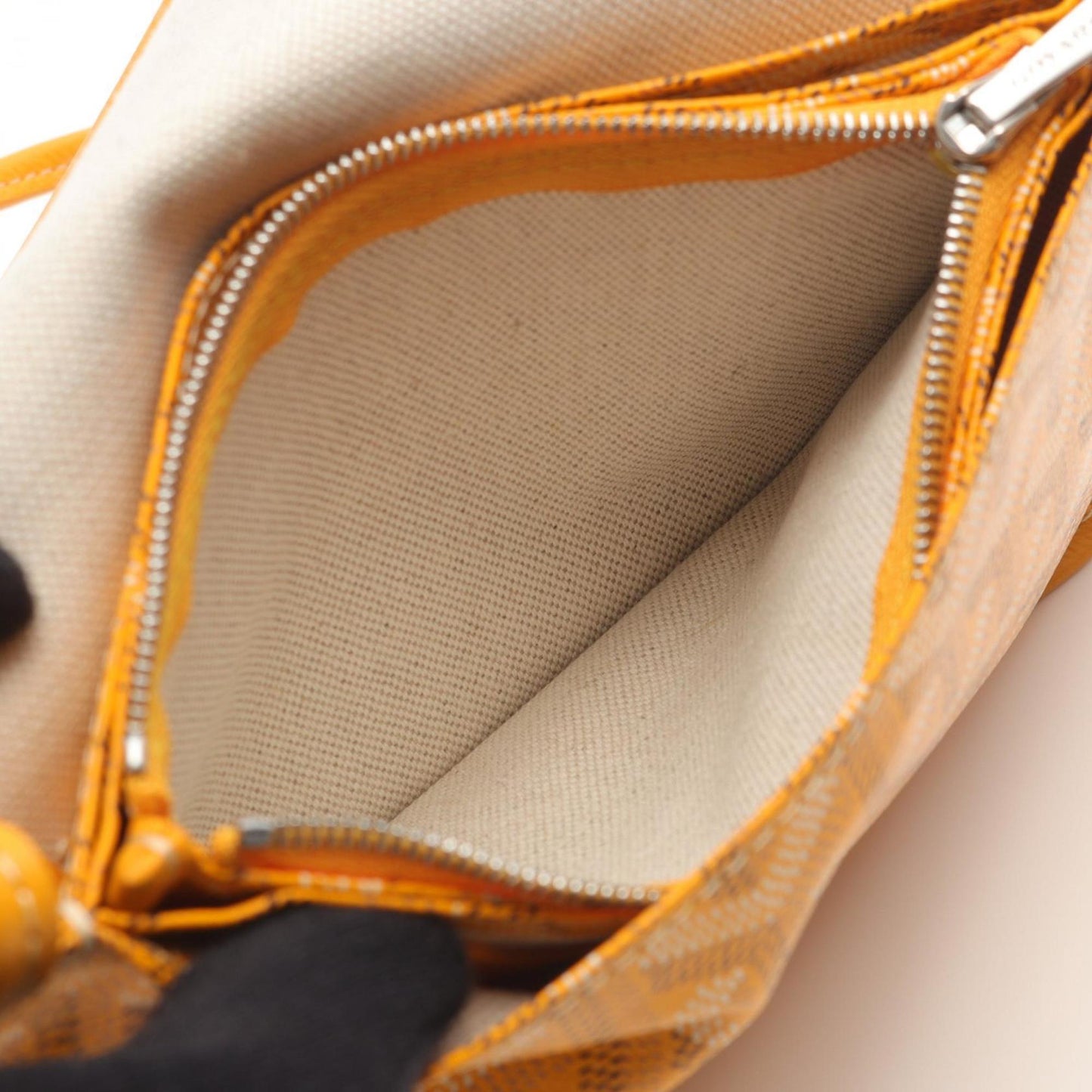 Goyard Plumet Pouch Wallet Shoulder Bag in Coated Canvas and Leather, Women's, Yellow Multicolor, PLUMETPMLTY50CL50P