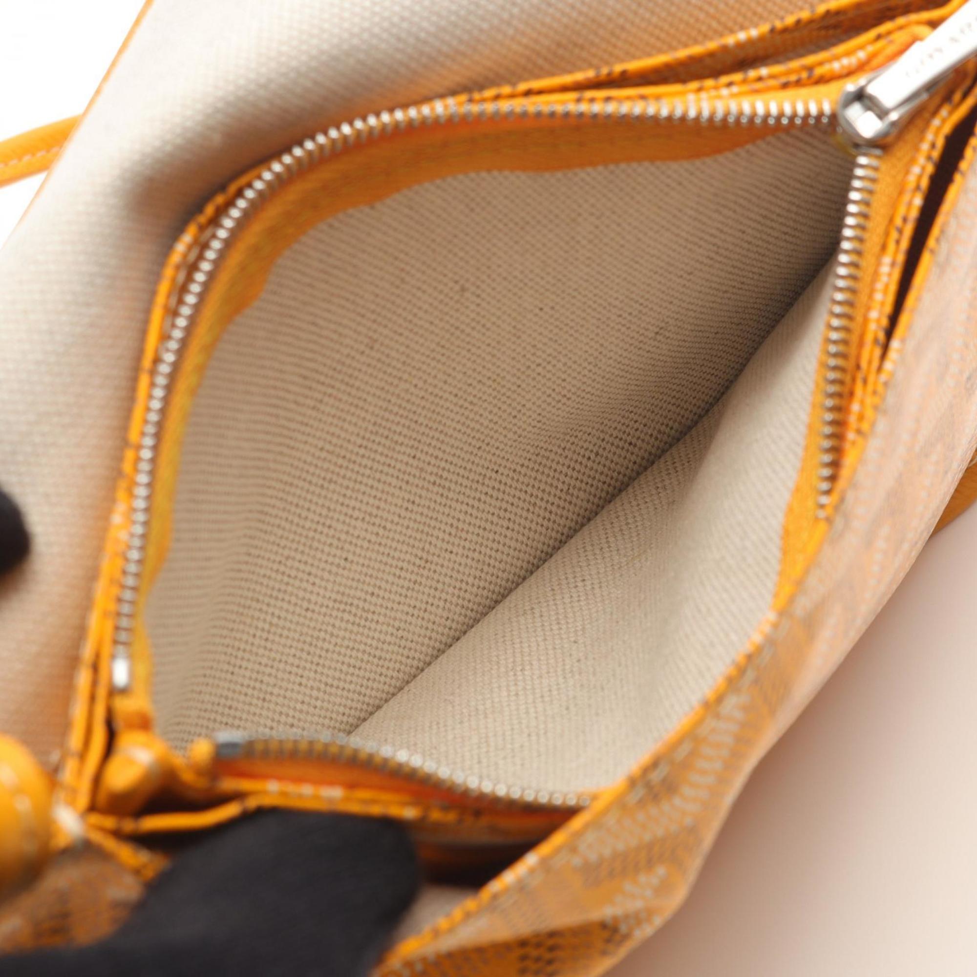 Goyard Plumet Pouch Wallet Shoulder Bag in Coated Canvas and Leather, Women's, Yellow Multicolor, PLUMETPMLTY50CL50P