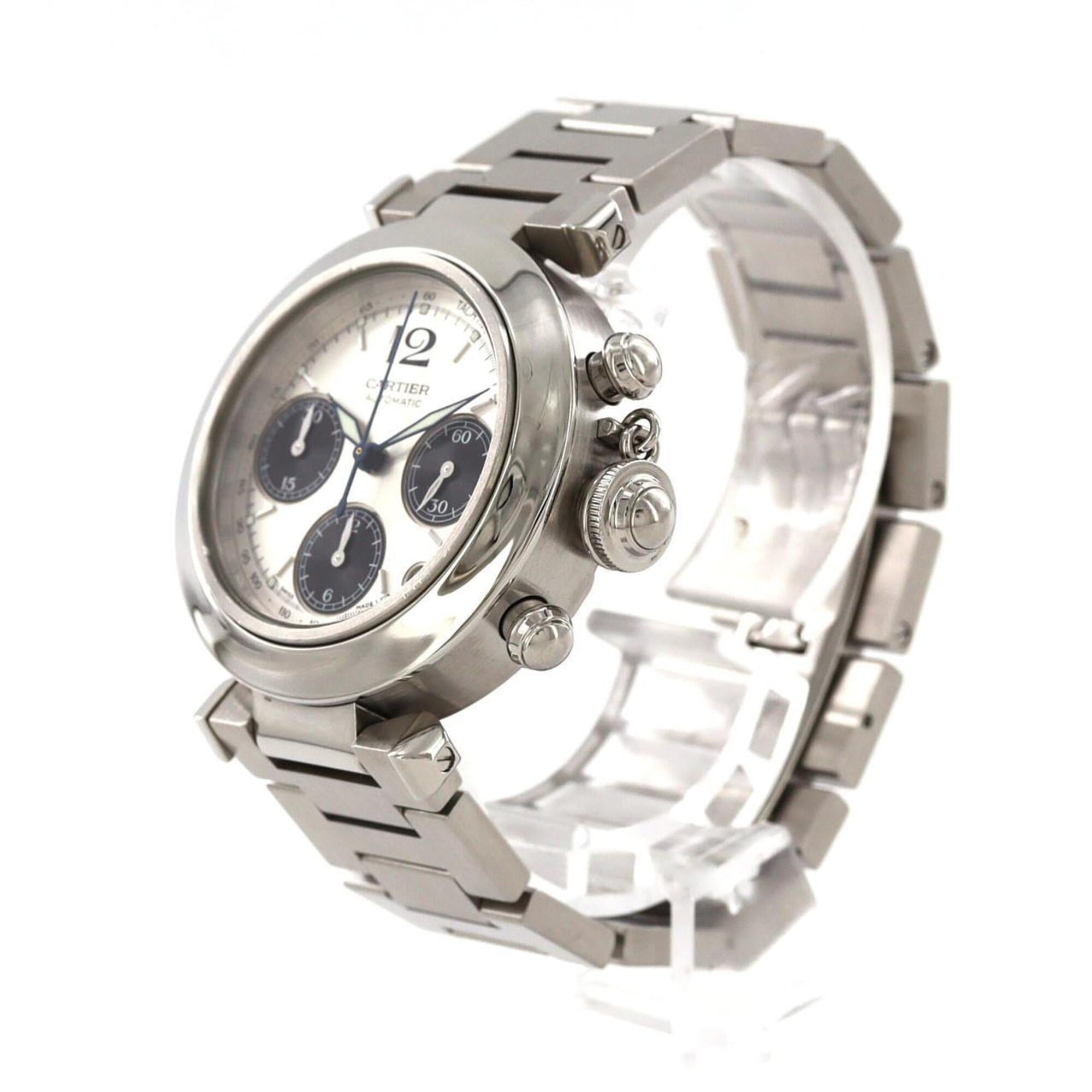 Cartier Pasha C Chronograph W31048M7 Stainless Steel Automatic Watch — Very Good