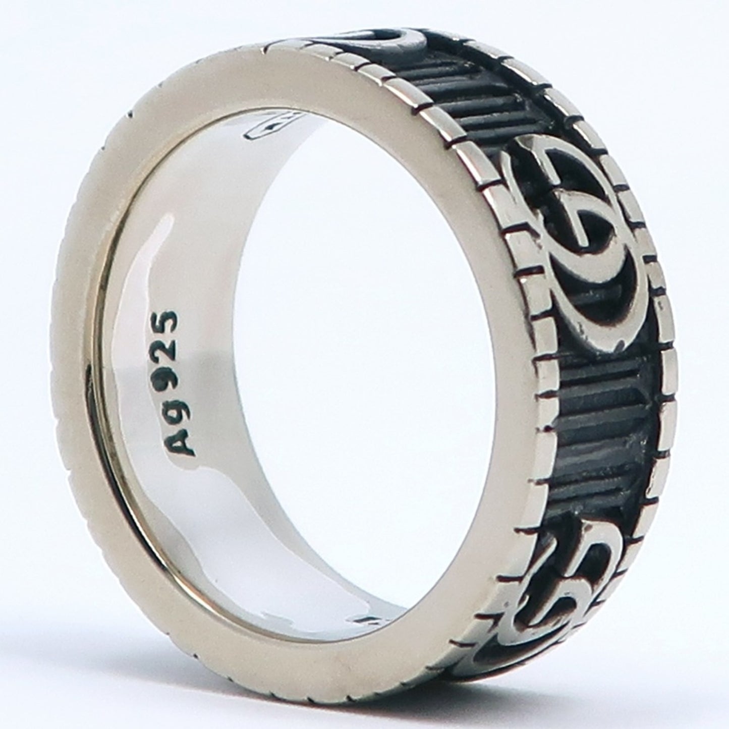 Gucci Double G Ring, Size 11.5, Sterling Silver, Approx. 6.2g, Women's