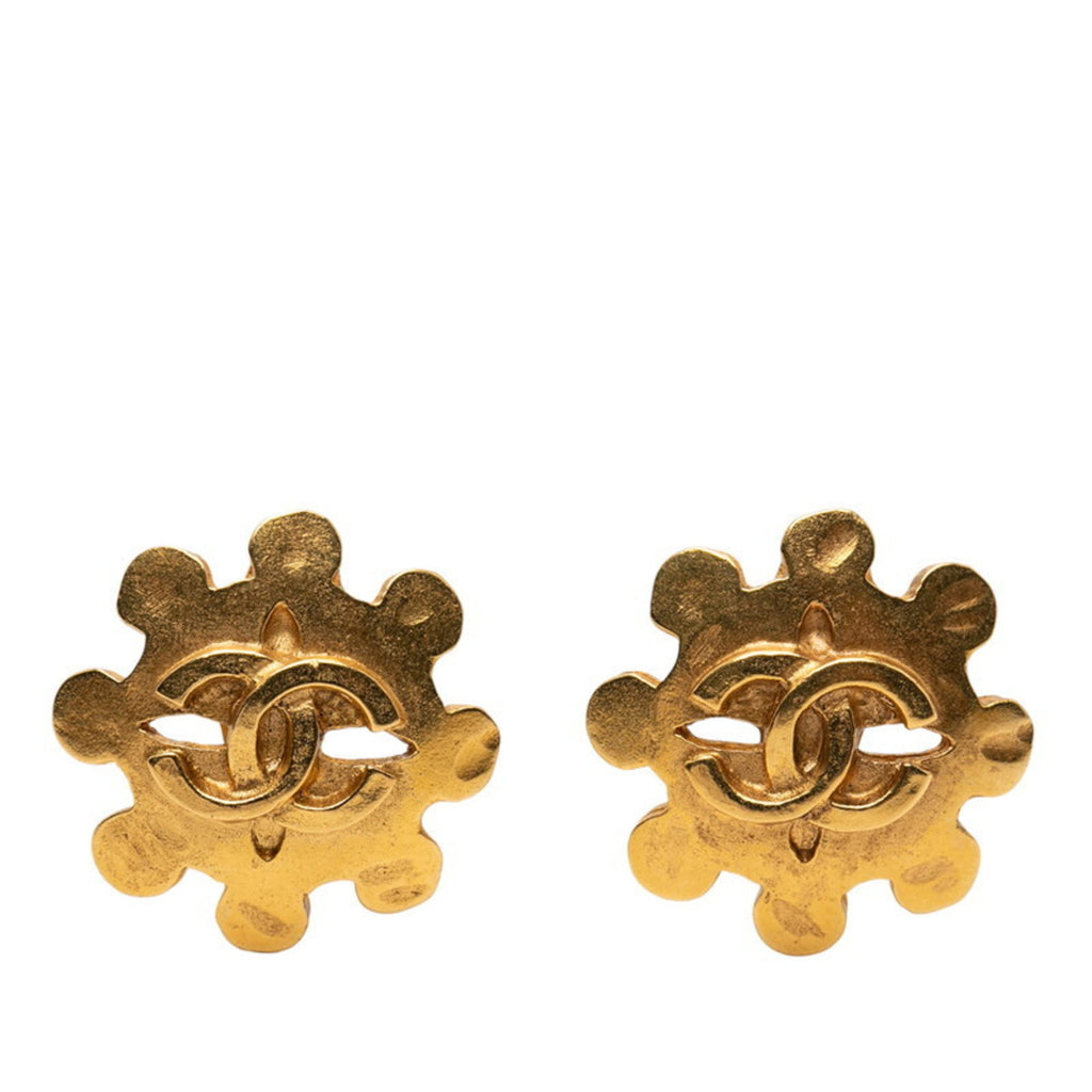 CHANEL Coco Mark Vintage Earrings, Gold Plated, Women's