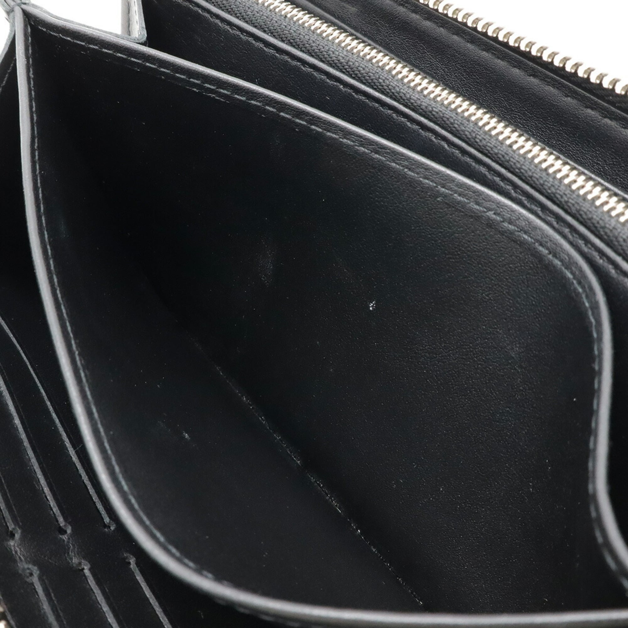 LOUIS VUITTON Monogram Mahina Zippy Wallet, Round Long Leather, Noir, Black, M61867