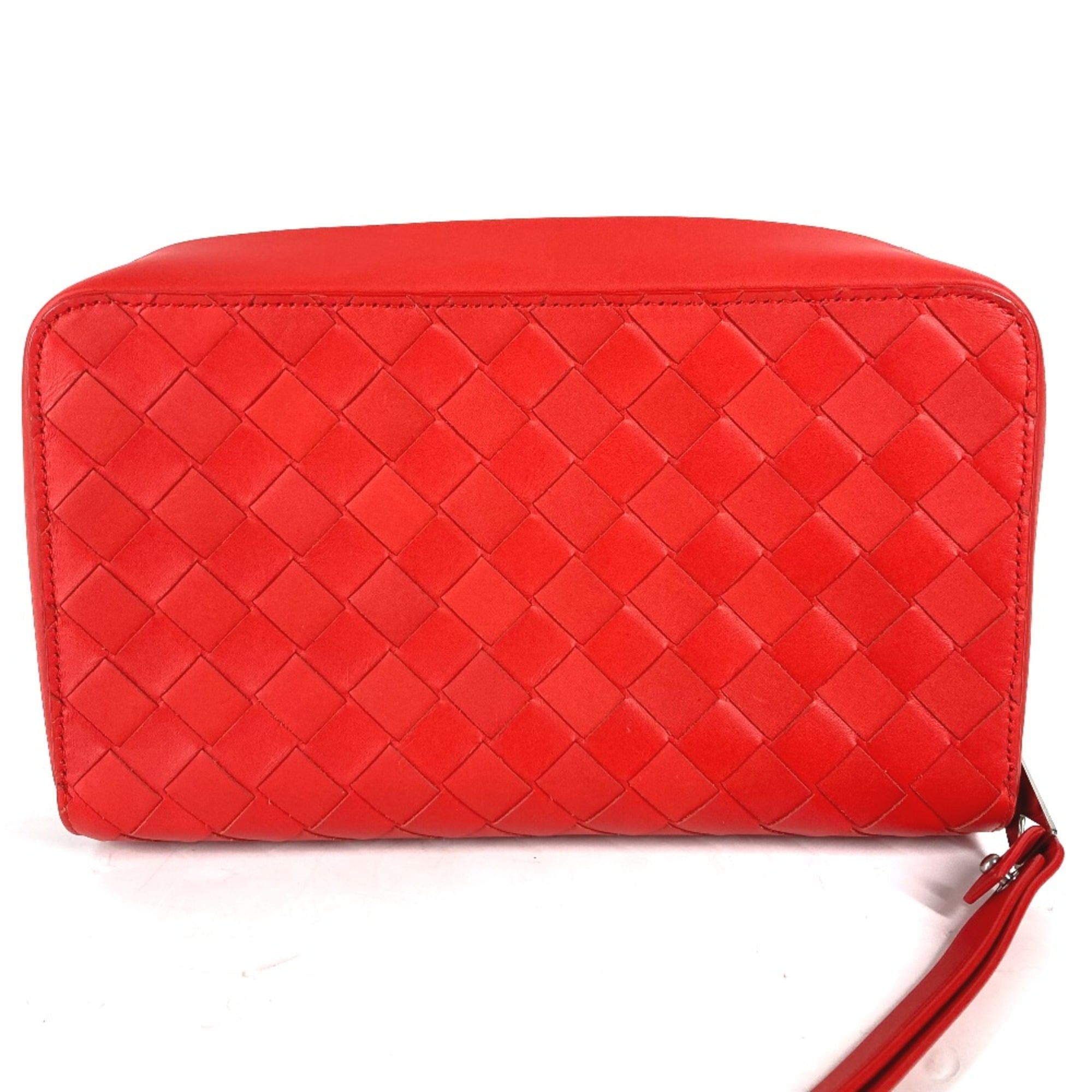 BOTTEGA VENETA 650524 Bag Cluch Bag with strap Clutch bag Tomato Red — Like New