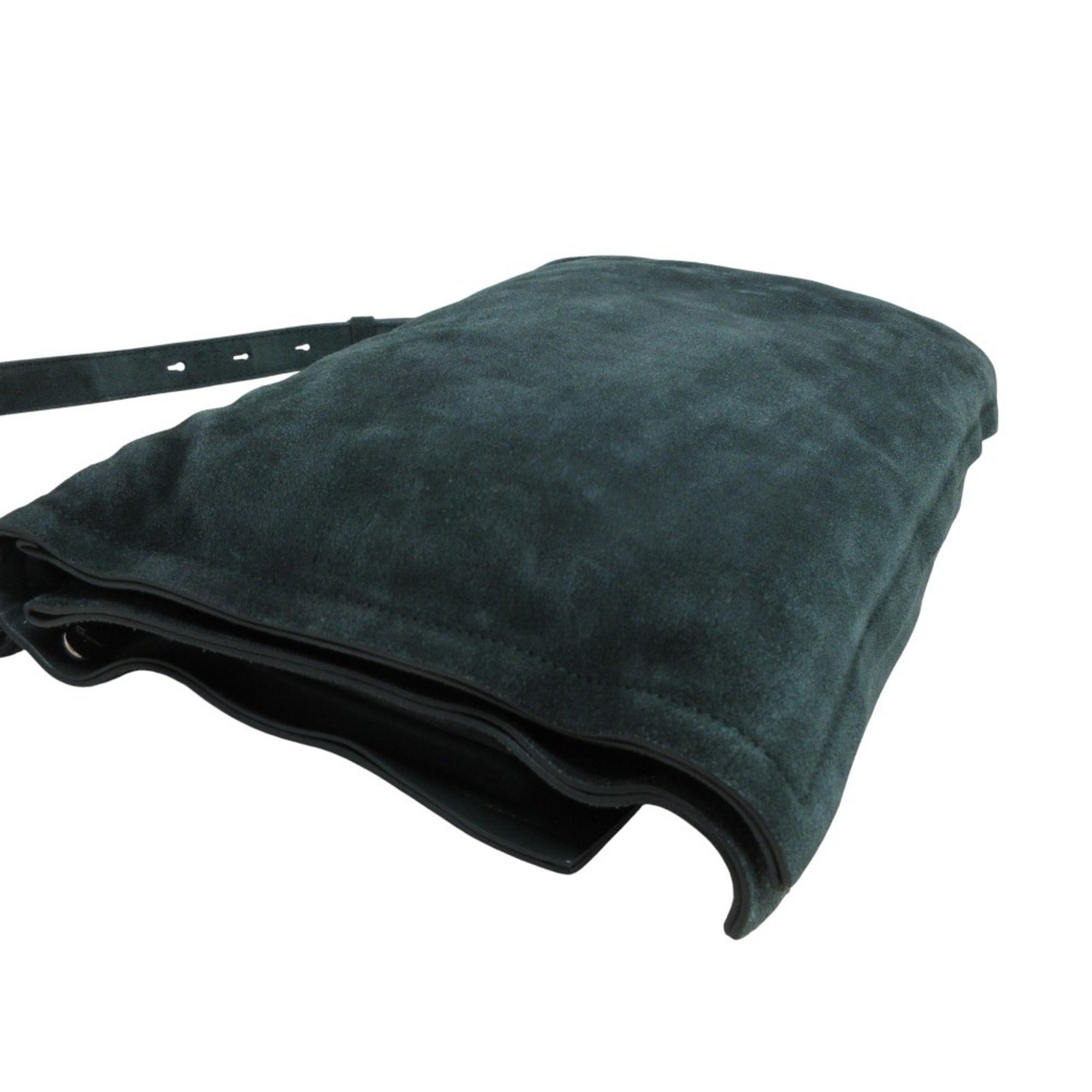 Salvatore Ferragamo VIVA BOW Vara Ribbon Suede Chain Shoulder Bag GG-211189 Green Women's