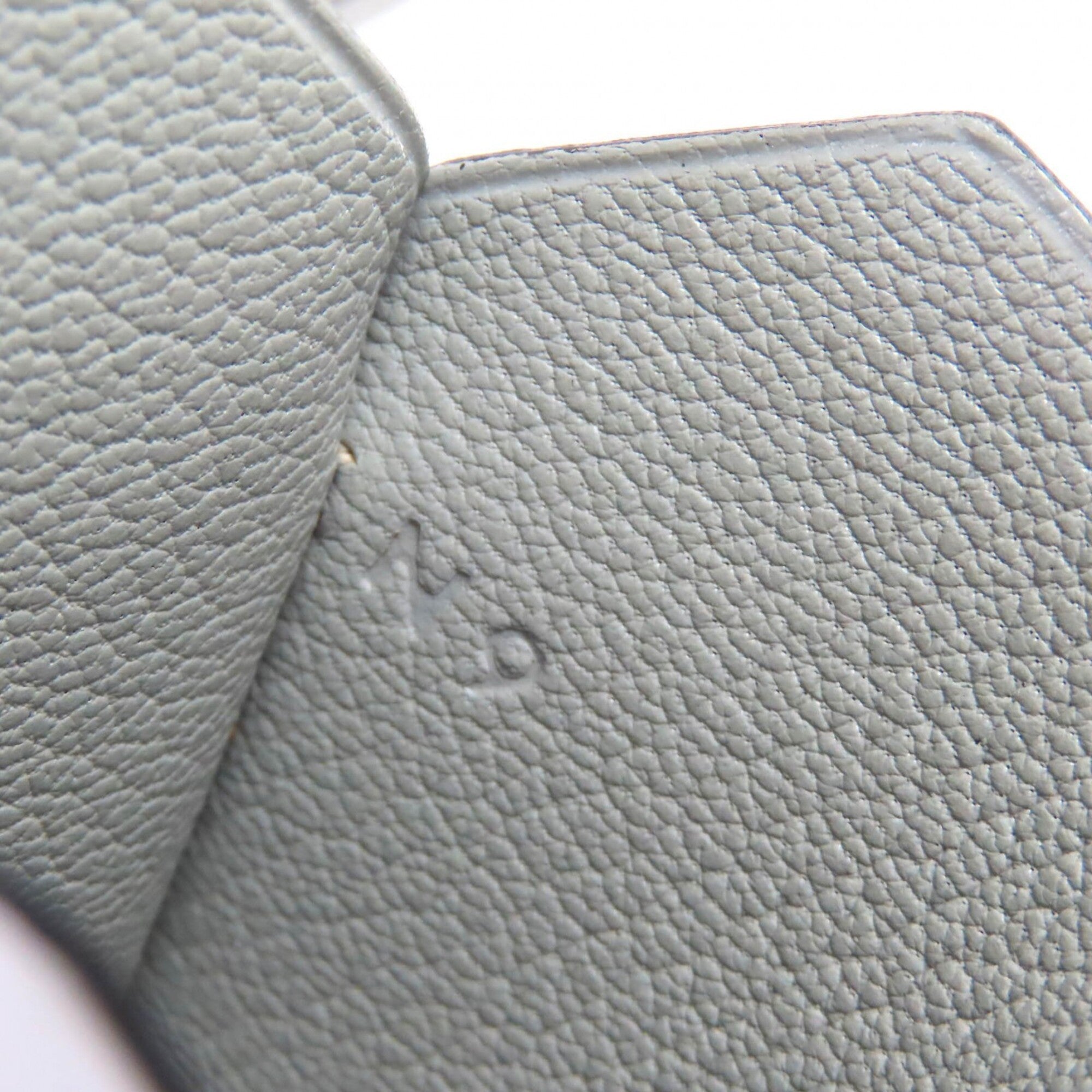 HERMES Vintage Margiela Era Clochette Leather Necklace Pendant Gray □C With Box Made in France Women's — Like New