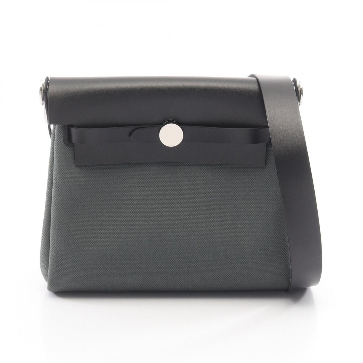 Hermes Herbag Zip Mini Shoulder Bag Handbag Canvas Leather Vache Hunter Toile Military Women's Green/Black — New - Store Return