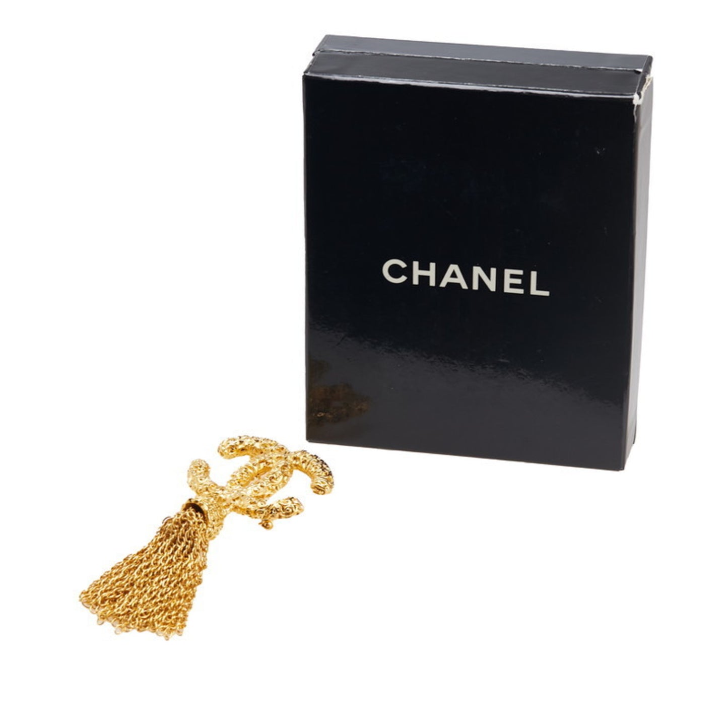 Vintage Chanel Coco Mark Lava Tassel Brooch, Gold Plated, Women's