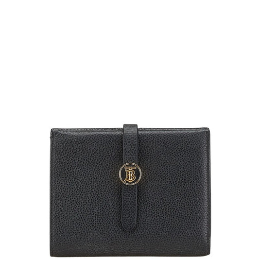 Burberry TB Bi-fold Wallet Black Leather Women's BURBERRY