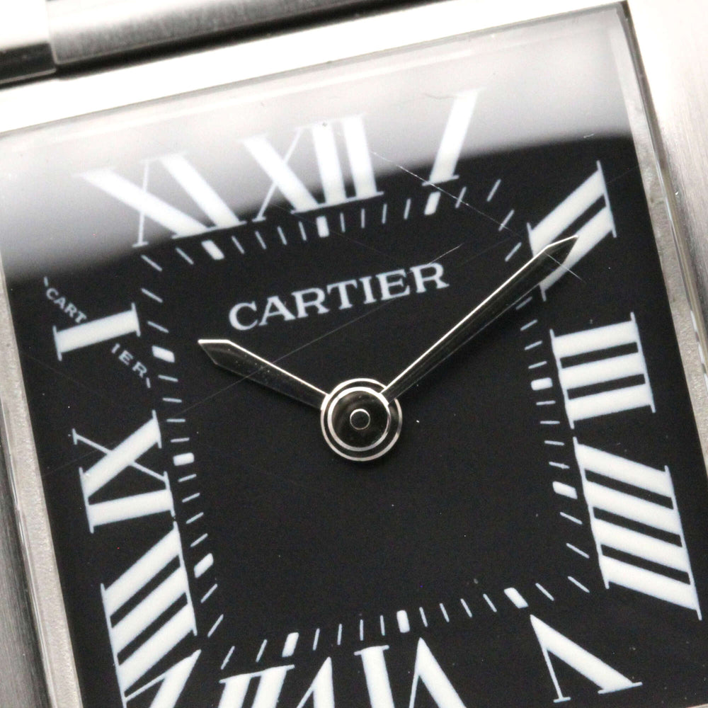 Cartier Tank Française SM Watch, Stainless Steel, Women's, Black, W51026Q3 — Very Good