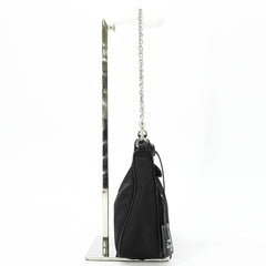 PRADA Tessuto Nylon Leather Shoulder Bag Handbag for Women, Triangle Design, Black IBH204 — Like New