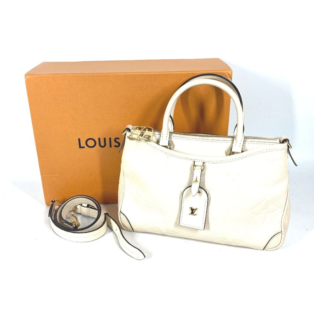 LOUIS VUITTON M46503 Monogram Empreinte Trianon PM Bag Handbag Tote Shoulder Leather Women's Crème White G-241125-63 — Like New