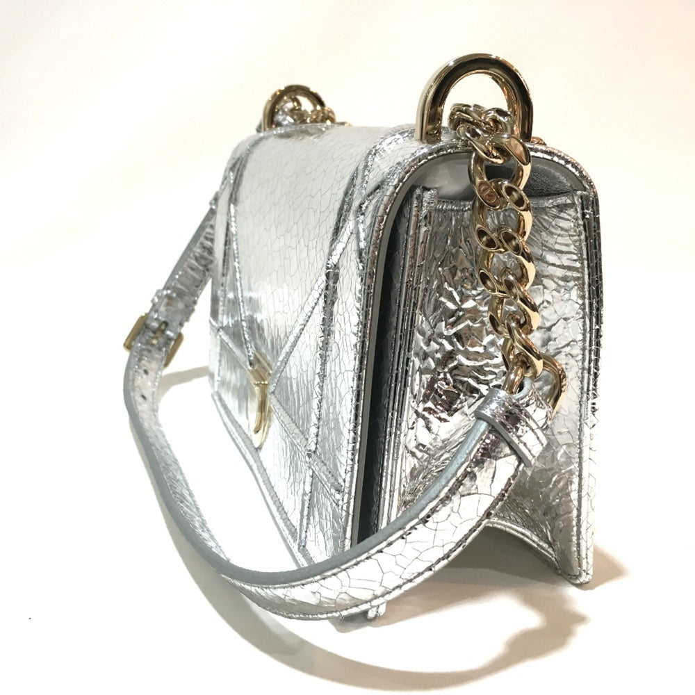 CHRISTIAN DIOR Small flap bag Bag Chain Shoulder Shoulder Bag Silver GoldHardware — Like New