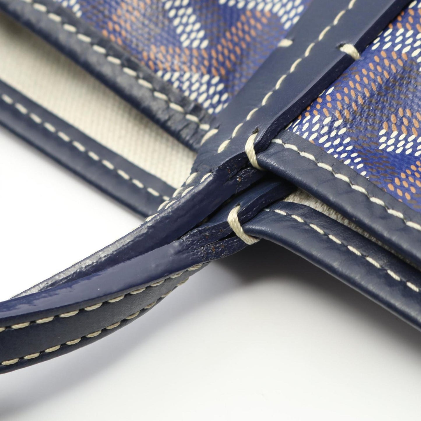 Goyard Saint Louis PM Tote Bag, Coated Canvas and Leather, Women's, Blue, Navy, Multicolor