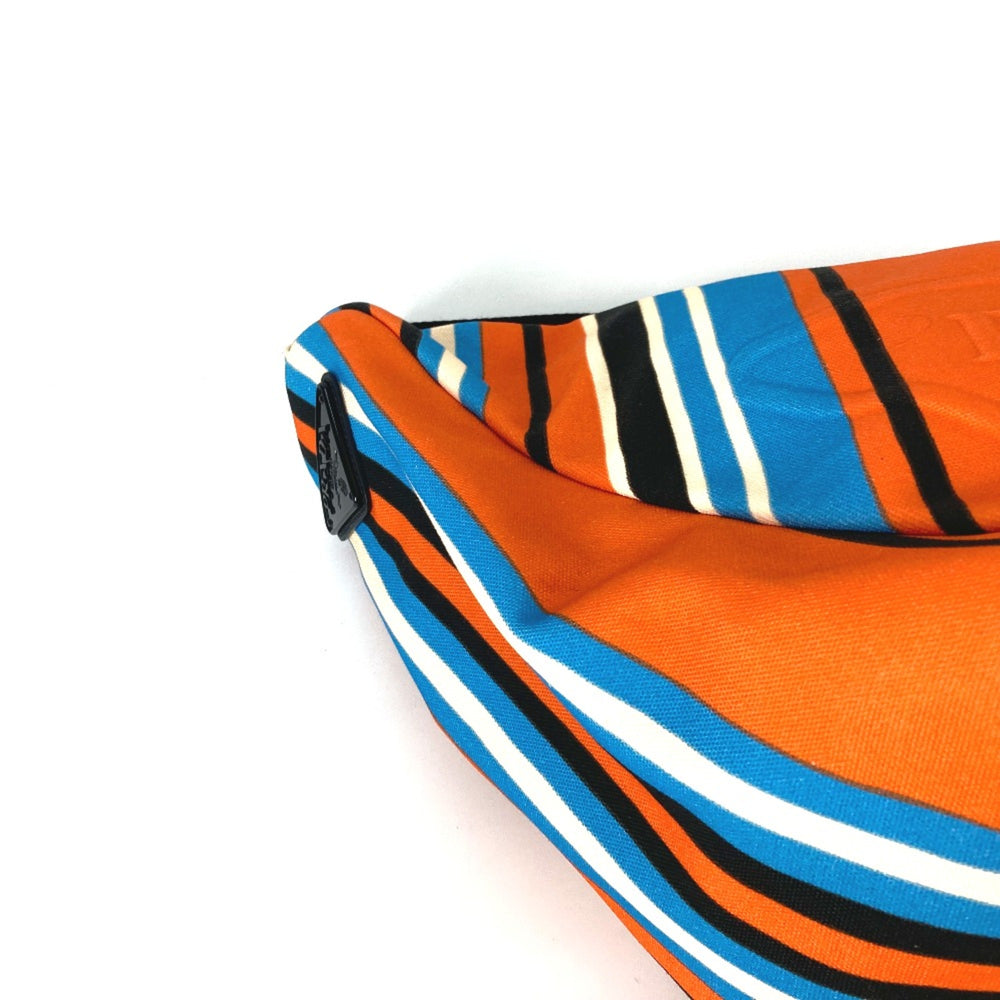 PRADA 2VY007 stripe bag crossbody Shoulder Bag Orange Blue x Black — Like New