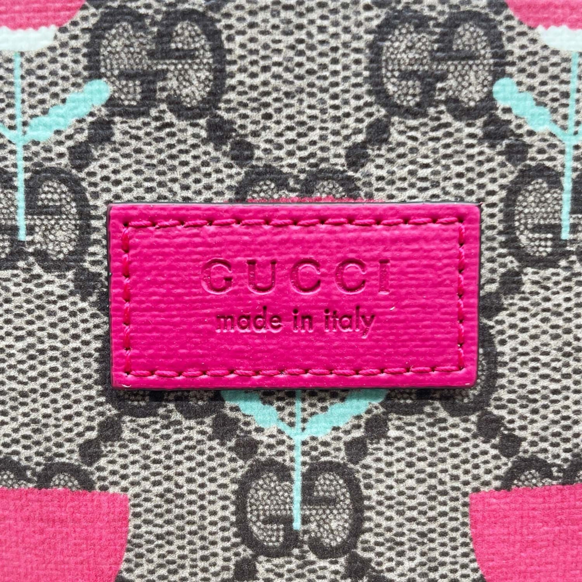 GUCCI Children's Tulip Backpack/Daypack, Flower Design, GG Supreme, 782708, Coated Canvas, Brown, Men's/Women's — Like New