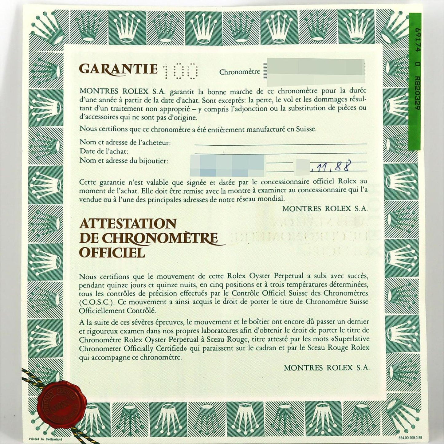 Rolex Datejust 69174 SSxWG Automatic Watch R-Serial