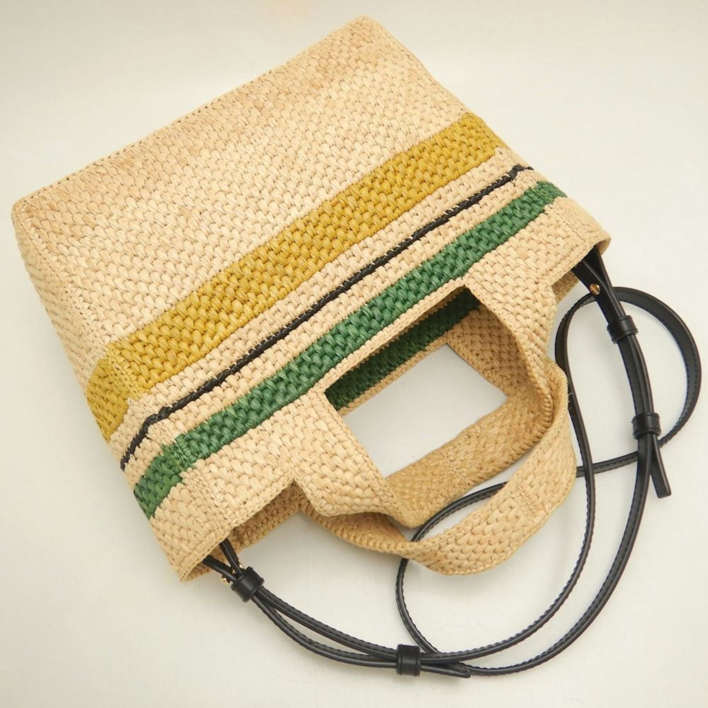 LOEWE Font Stripe Tote Bag A685B61X04 in Natural Raffia, Women's, 253423