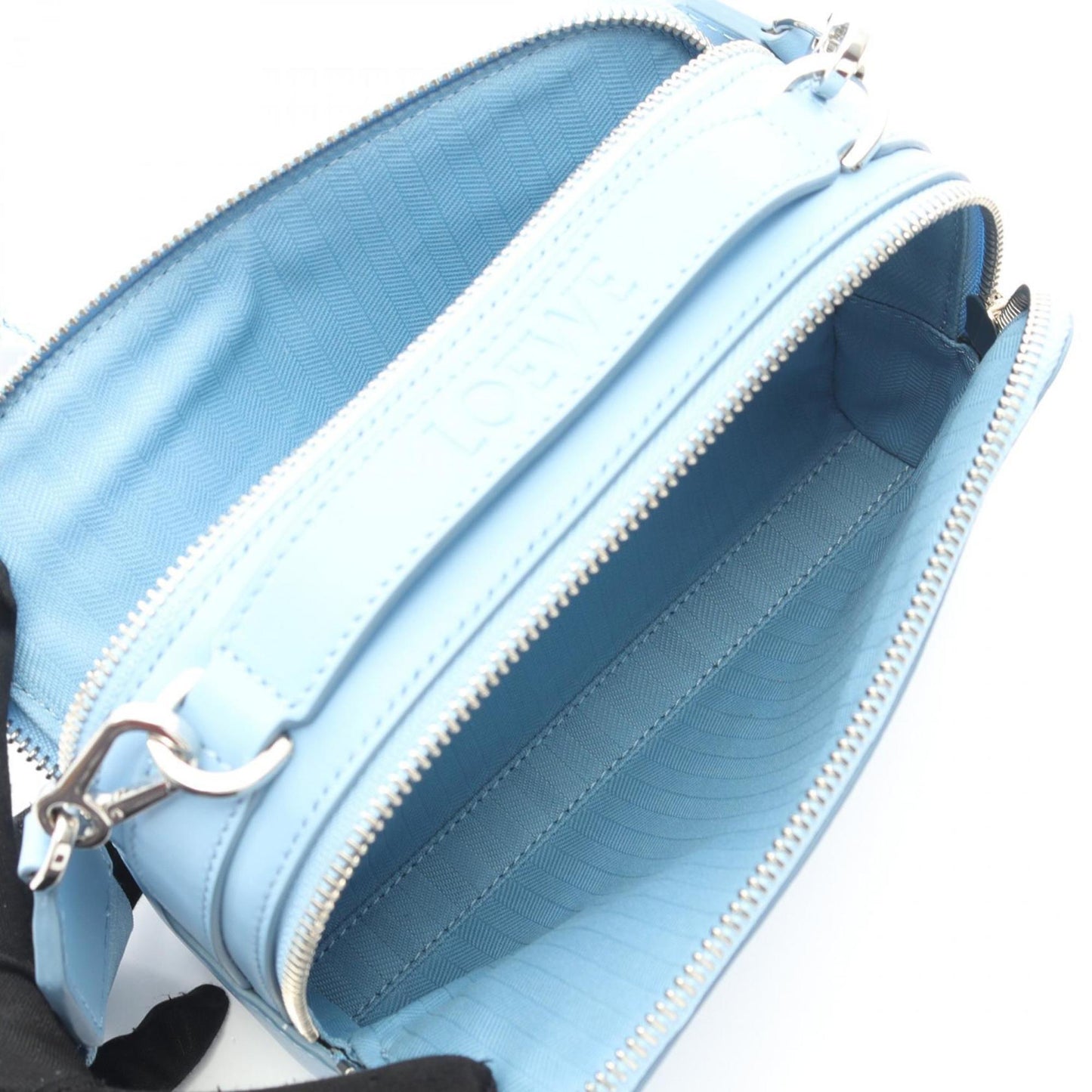 LOEWE Crossbody Camera Bag, Mini Handbag, Leather, Women's, Blue, C565R41X02