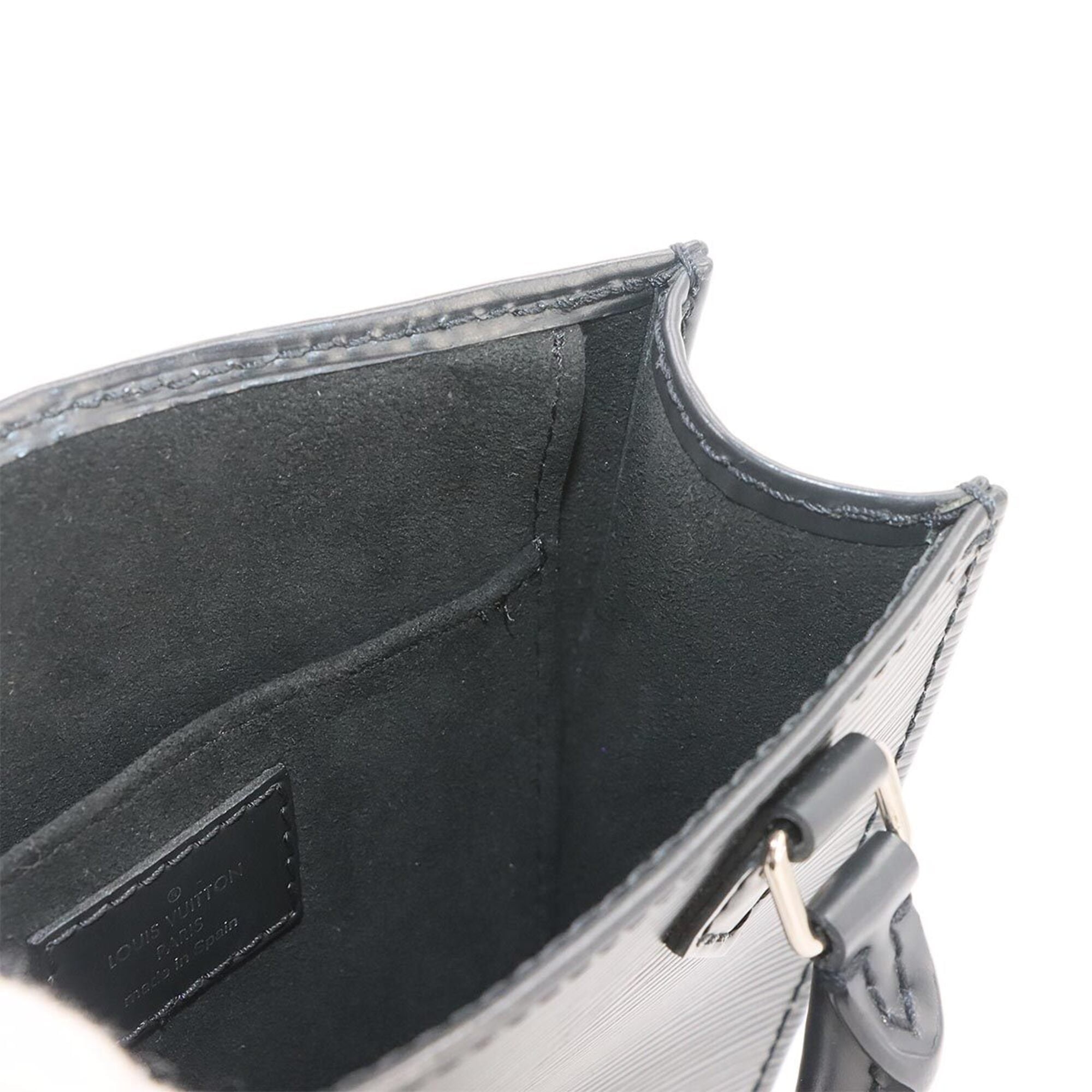Louis Vuitton Epi Petite Sac Plat 2-way Hand/Shoulder Handbag Leather Noir M69441 — Like New